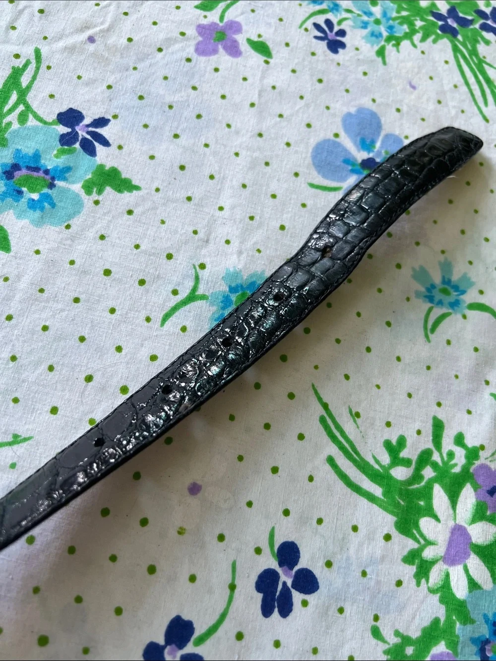 Vintage Saks Fifth Avenue Caiman Croc Belt - 36 Black Unisex